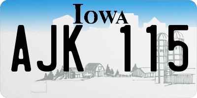 IA license plate AJK115