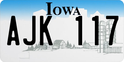 IA license plate AJK117