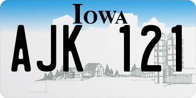 IA license plate AJK121