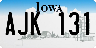 IA license plate AJK131