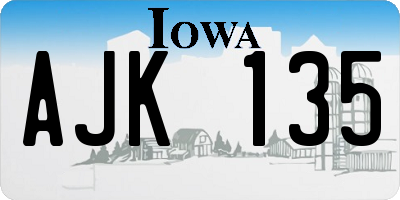 IA license plate AJK135
