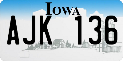 IA license plate AJK136