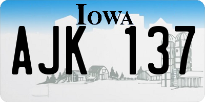 IA license plate AJK137