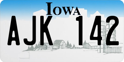 IA license plate AJK142