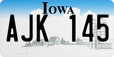 IA license plate AJK145