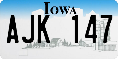 IA license plate AJK147