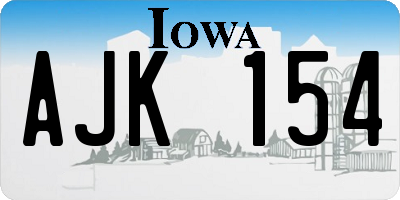 IA license plate AJK154