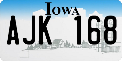 IA license plate AJK168