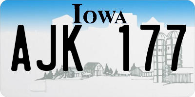 IA license plate AJK177
