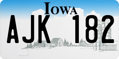 IA license plate AJK182