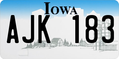 IA license plate AJK183
