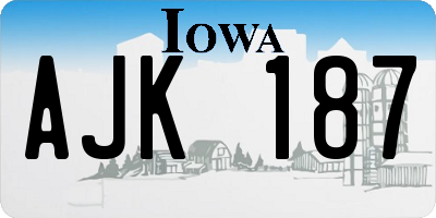 IA license plate AJK187