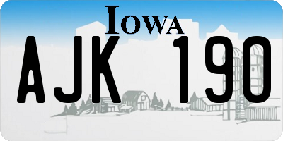 IA license plate AJK190