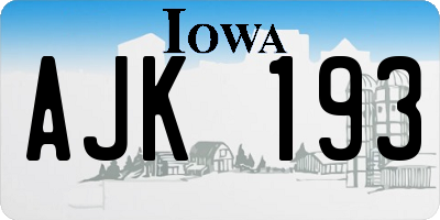 IA license plate AJK193