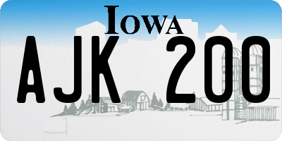 IA license plate AJK200