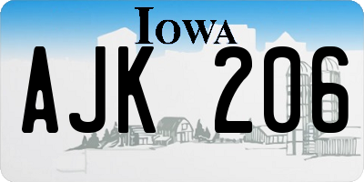 IA license plate AJK206