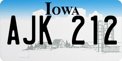 IA license plate AJK212