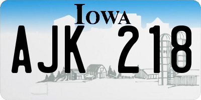 IA license plate AJK218