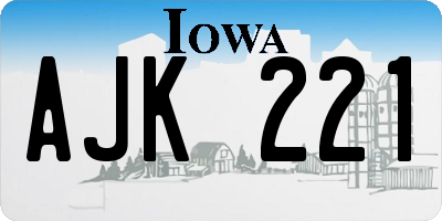 IA license plate AJK221