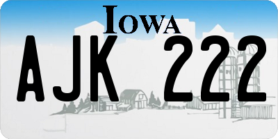 IA license plate AJK222