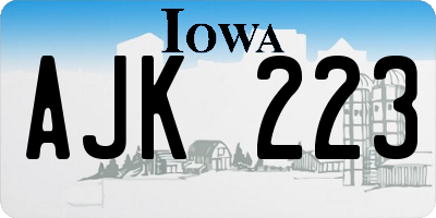 IA license plate AJK223