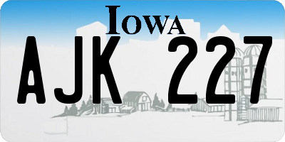 IA license plate AJK227