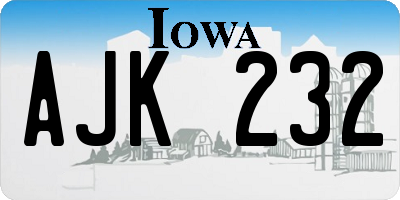 IA license plate AJK232