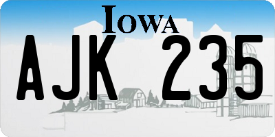 IA license plate AJK235
