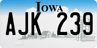 IA license plate AJK239