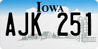 IA license plate AJK251