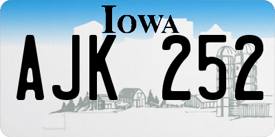 IA license plate AJK252