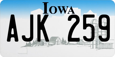 IA license plate AJK259