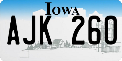 IA license plate AJK260