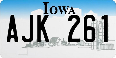 IA license plate AJK261