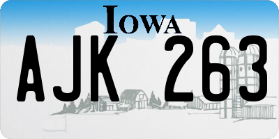 IA license plate AJK263