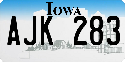 IA license plate AJK283