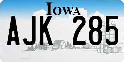 IA license plate AJK285