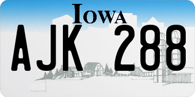 IA license plate AJK288