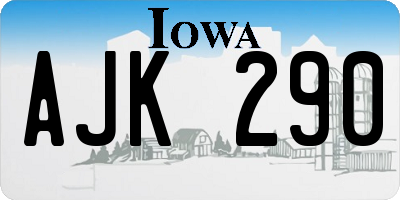 IA license plate AJK290