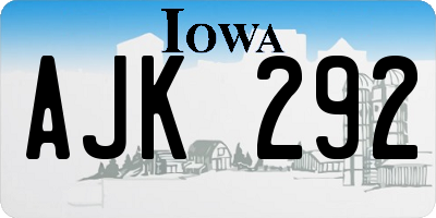IA license plate AJK292