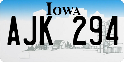 IA license plate AJK294