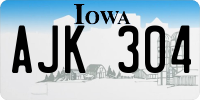 IA license plate AJK304