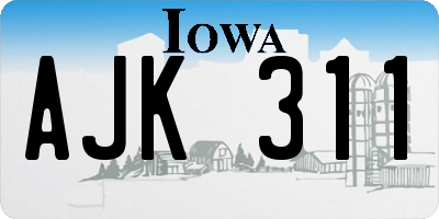 IA license plate AJK311