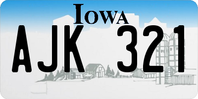 IA license plate AJK321