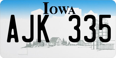 IA license plate AJK335