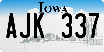 IA license plate AJK337