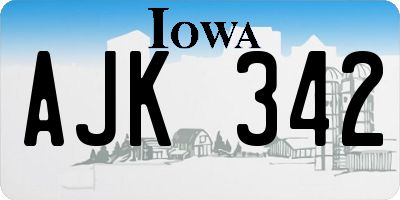 IA license plate AJK342