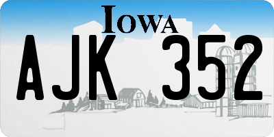 IA license plate AJK352