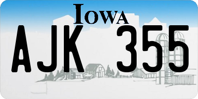 IA license plate AJK355