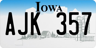 IA license plate AJK357
